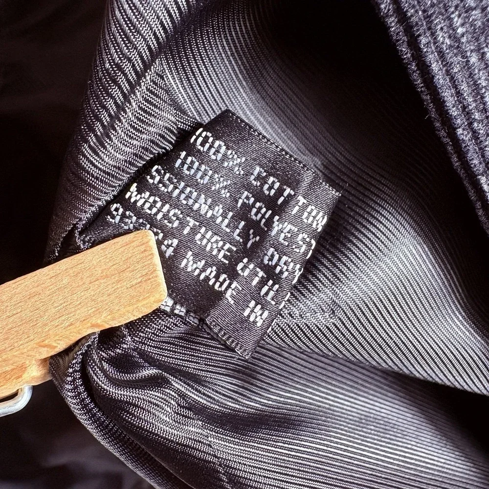 Alan Flusser Men's 44L Black Corduroy Two Button Single‎ Vent Lined Sports Coat